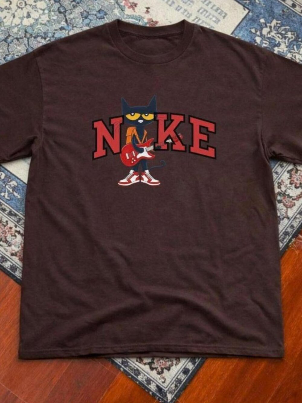 Nike Pete The Cat dark chocolate t-shirt